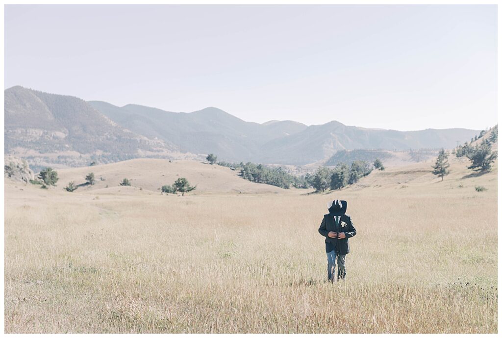 Wyoming groom wedding portrait