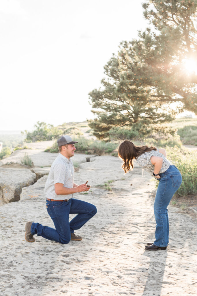 Surprise Montana proposal in Billings at the Rims.