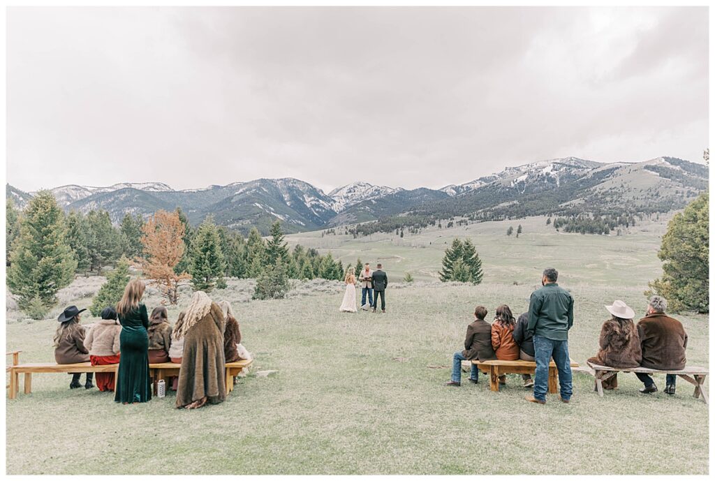 Scenic ceremony in Gardiner Montana.