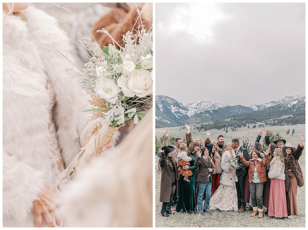 Family wedding photos in Gardiner Montana.