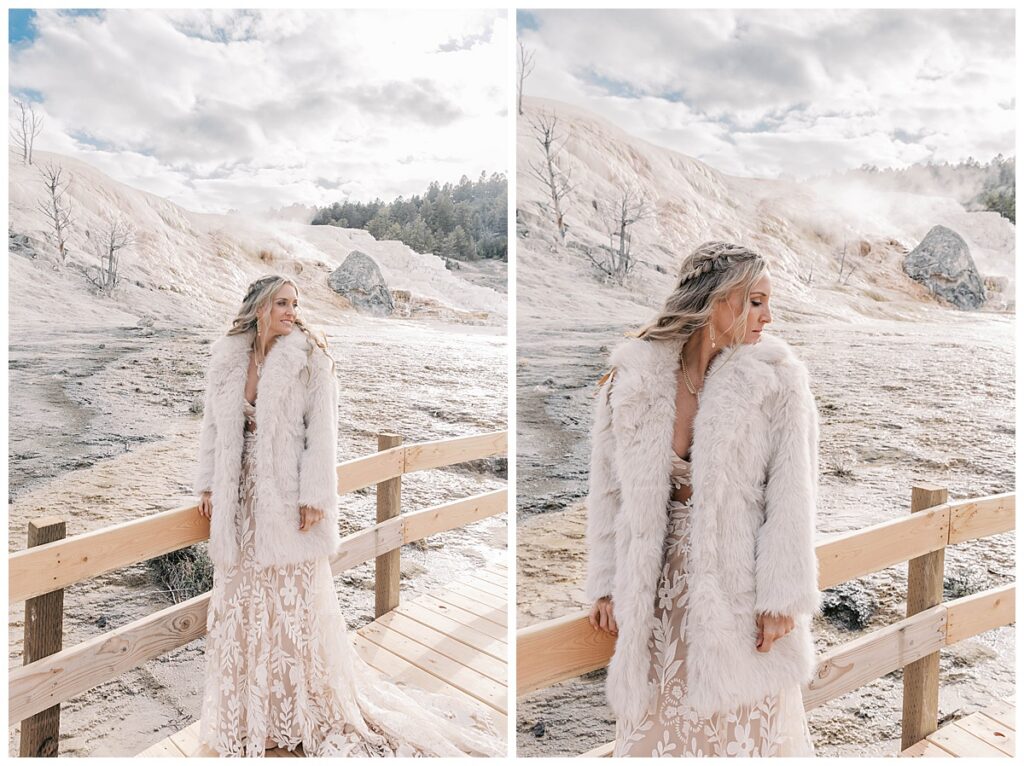 Bridal portraits in Mammoth Montana.
