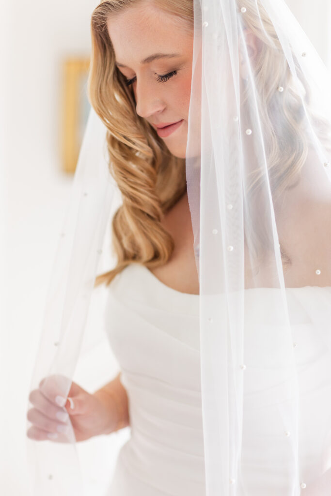 Bridal portraits after hair and makeup are done.