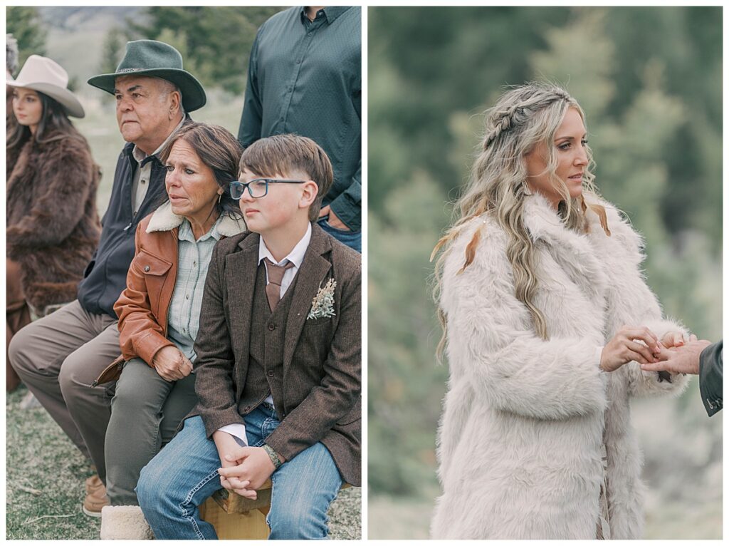 Intimate wedding ceremony in Gardiner Montana airbnb.