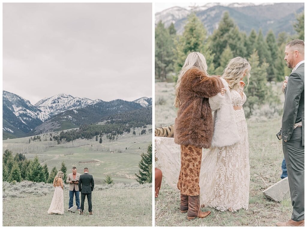 Wedding ceremony in Gardiner Montana.