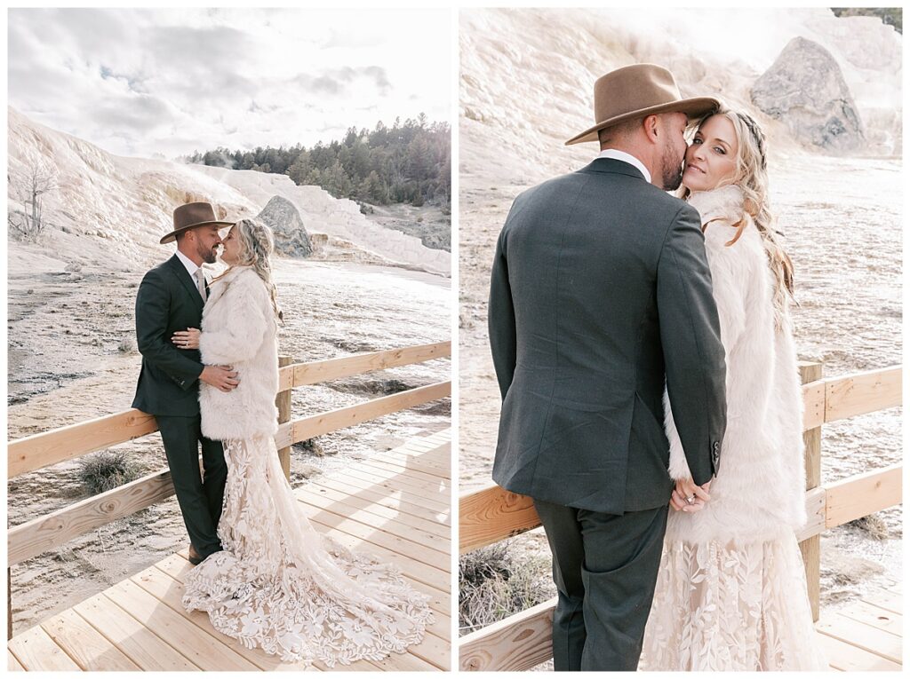 Wedding portraits in mammoth montana.
