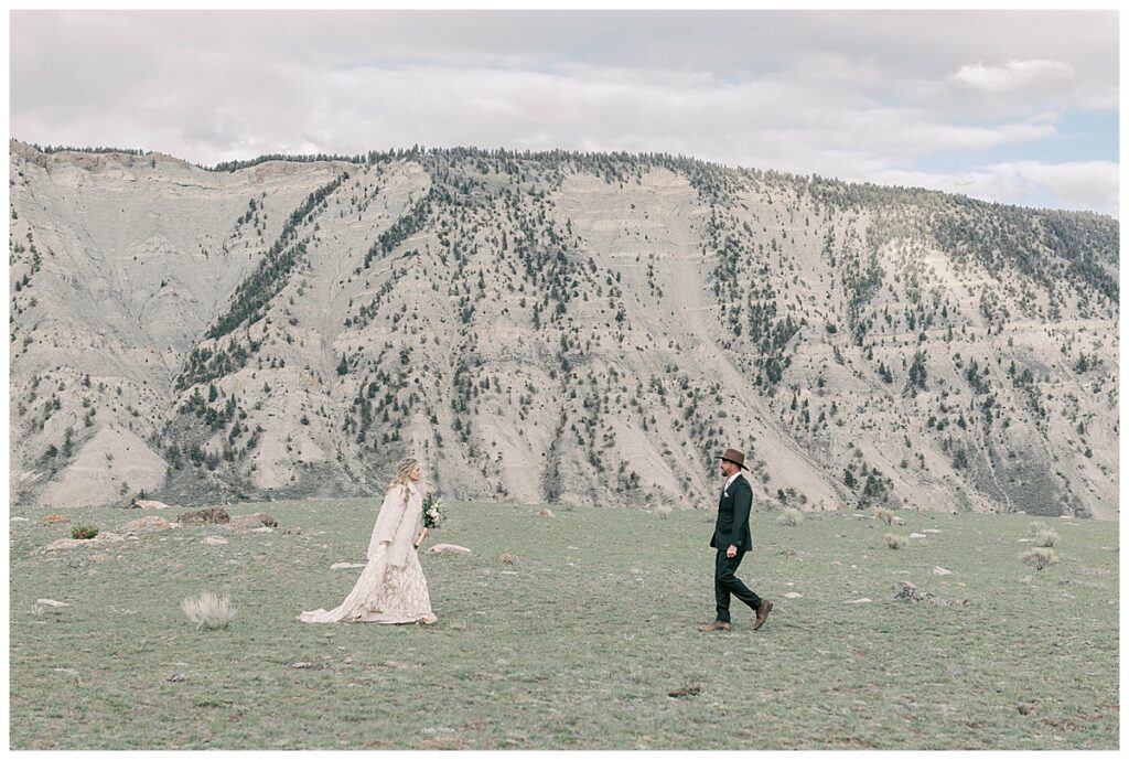 Whimsy wedding photography in Yellowstone national park.