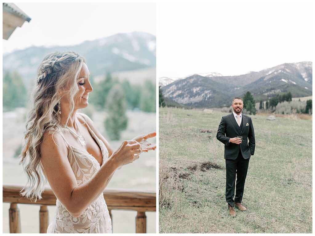Bride and groom formal wedding portraits in Gardiner Montana.