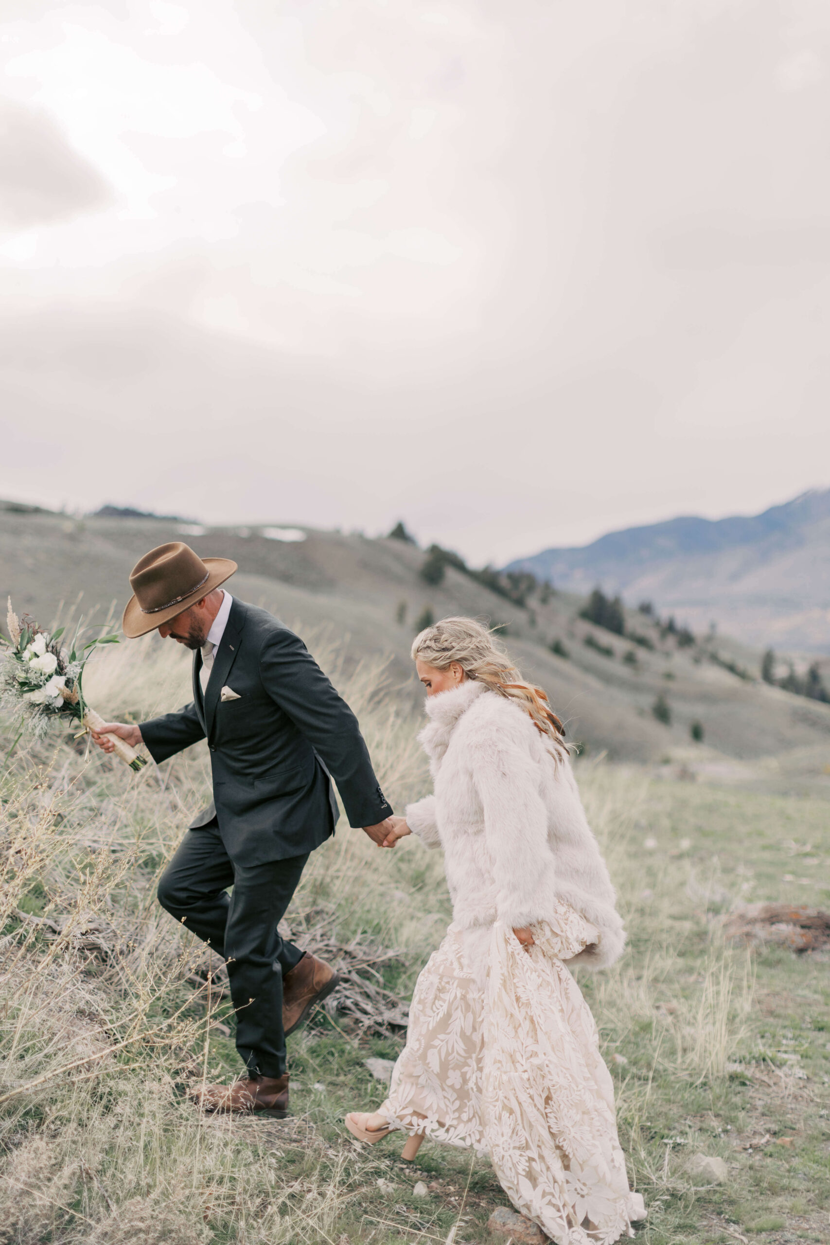 Western elopement in Yellowstone National Park, Montana.